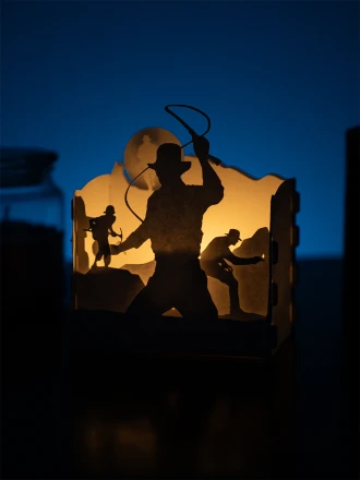 Indiana Jones DIY Layered 3D Lantern Papercut Template | Digital Lightbox Art for Home Decor, Shadow Box SVG PDF