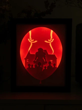IT DIY Layered 3D Lightbox Papercut Template | Digital Lightbox Art for Home Decor, Shadow Box SVG PDF