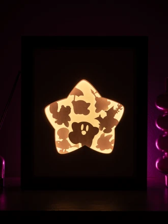 Kirby DIY Layered 3D Lightbox Papercut Template | Digital Lightbox Art for Home Decor, Shadow Box SVG PDF