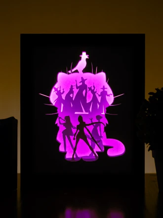 K-Pop Demon Hunters DIY Layered 3D Lightbox Papercut Template | Digital Lightbox Art for Home Decor, Shadow Box SVG PDF