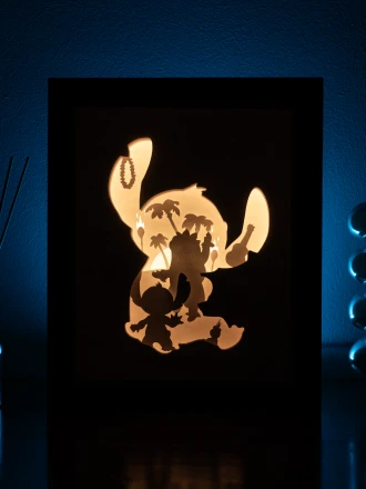 Lilo and Stitch DIY Layered 3D Lightbox Papercut Template | Digital Lightbox Art for Home Decor, Shadow Box SVG PDF
