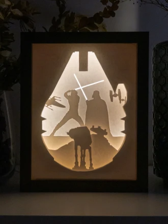 Star Wars DIY Layered 3D Lightbox Papercut Template | Digital Lightbox Art for Home Decor, Shadow Box SVG PDF