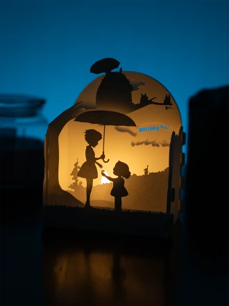 My Neighbor Totoro DIY Layered 3D Lantern Papercut Template | Digital Lightbox Art for Home Decor, Shadow Box SVG PDF