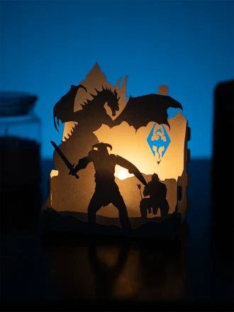 Skyrim DIY Layered 3D Lantern Papercut Template | Digital Lightbox Art for Home Decor, Shadow Box SVG PDF