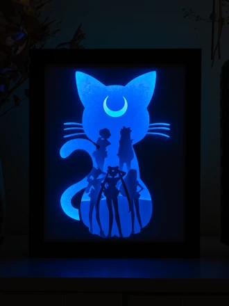 Sailor Moon DIY Layered 3D Lightbox Papercut Template | Digital Lightbox Art for Home Decor, Shadow Box SVG PDF