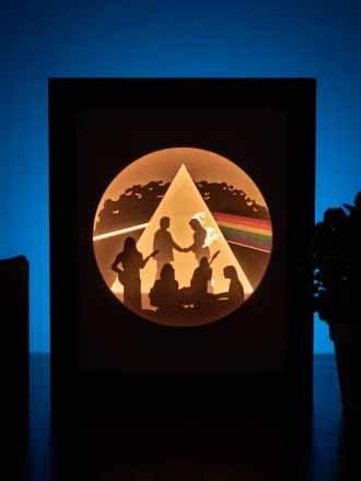 Pink Floyd DIY Layered 3D Lightbox Papercut Template | Digital Lightbox Art for Home Decor, Shadow Box SVG PDF