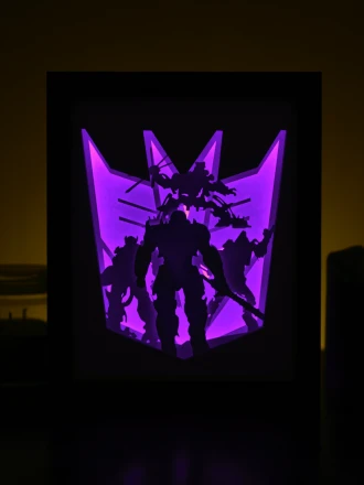 Transformer Decepticons DIY Layered 3D Lightbox Papercut Template | Digital Lightbox Art for Home Decor, Shadow Box SVG PDF