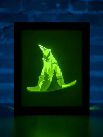 Wicked DIY Layered 3D Lightbox Papercut Template | Digital Lightbox Art for Home Decor, Shadow Box SVG PDF
