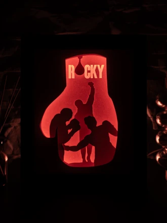 Rocky DIY Layered 3D Lightbox Papercut Template | Digital Lightbox Art for Home Decor, Shadow Box SVG PDF