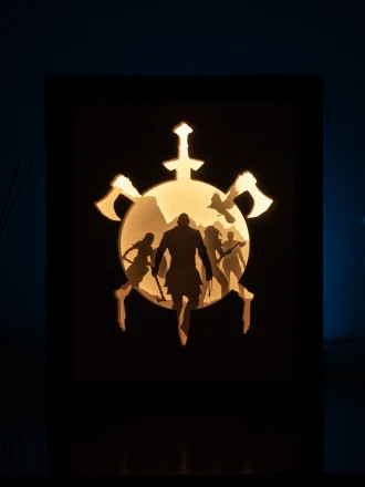 Vikings DIY Layered 3D Lightbox Papercut Template | Digital Lightbox Art for Home Decor, Shadow Box SVG PDF