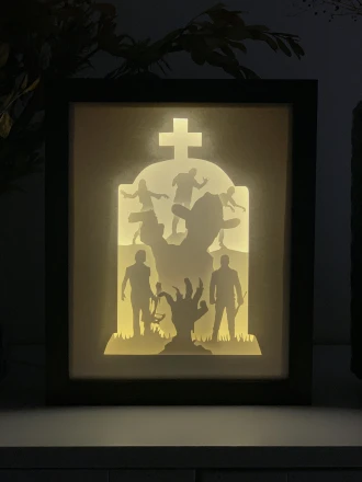 The Walking Dead DIY Layered 3D Lightbox Papercut Template | Digital Lightbox Art for Home Decor, Shadow Box SVG PDF