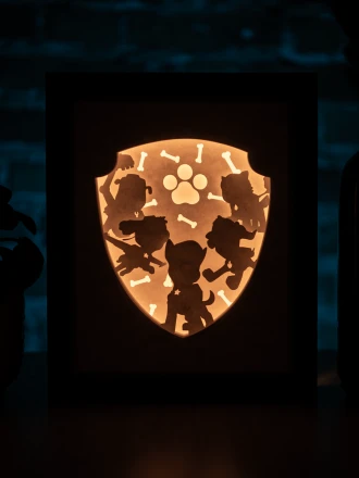 Paw Patrol DIY Layered 3D Lightbox Papercut Template | Digital Lightbox Art for Home Decor, Shadow Box SVG PDF