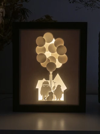 Up DIY Layered 3D Lightbox Papercut Template | Digital Lightbox Art for Home Decor, Shadow Box SVG PDF