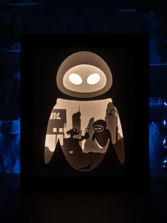 Wall E DIY Layered 3D Lightbox Papercut Template | Digital Lightbox Art for Home Decor, Shadow Box SVG PDF