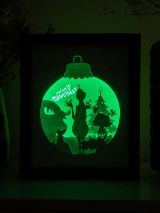 The Grinch DIY Layered 3D Lightbox Papercut Template | Digital Lightbox Art for Home Decor, Shadow Box SVG PDF