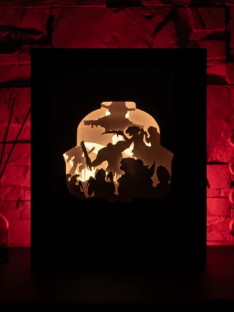 Warhammer 40K Space Marine DIY Layered 3D Lightbox Papercut Template | Digital Lightbox Art for Home Decor, Shadow Box SVG PDF DXF