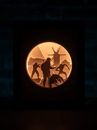 Stalker 2 DIY Layered 3D Lightbox Papercut Template | Digital Lightbox Art for Home Decor, Shadow Box SVG PDF DXF