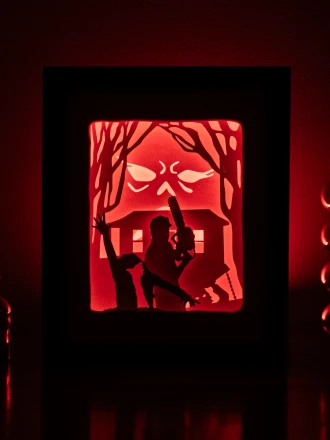 The Evil Dead DIY Layered 3D Lightbox Papercut Template | Digital Lightbox Art for Home Decor, Shadow Box SVG PDF