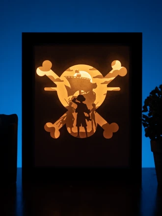 One Piece DIY Layered 3D Lightbox Papercut Template | Digital Lightbox Art for Home Decor, Shadow Box SVG PDF