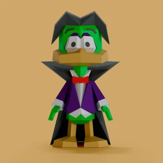 Count Duckula 3D Digital Template PDF | DIY Papercraft | El Conde Patula | Instant Download |