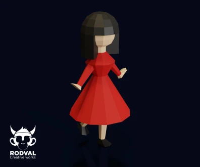 GIRL DOLL Papercraft, Template, PDF, DIY, Paper, Low Poly