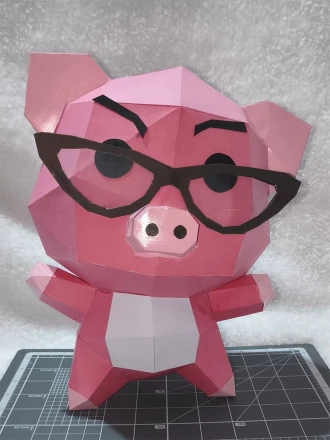Piggy 3D Decor Low poly Papercraft, DIY, PDF
