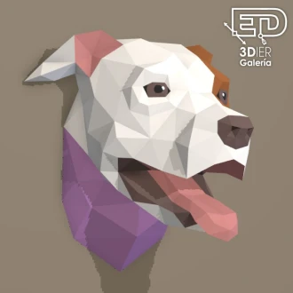 Papercraft Perro Pitbull para pared, Papercraft Pitbull dog for wall, PDF Templates, Paper Art, 3D Design for Craft, Home Decor, Do It Yourself, 3DIER, PDF Patterns