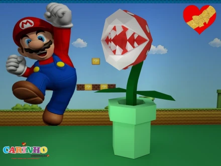 Mario's Carnivorous Plant Low Poly Papercraft