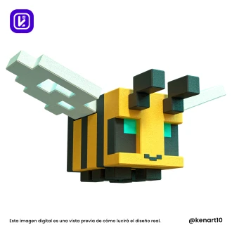 Bee, Abeja, A Minecraft Movie Papercraft Low Poly 3d DIY Kenart10