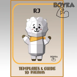 RJ BTS21 - LINE FRIENDS Low Poly Papercraft Templates Gift DIY Decoration BOYKA