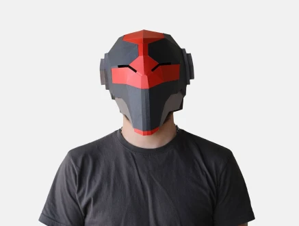 Robot Type 2 Mask Low poly Papercraft, DIY, PDF