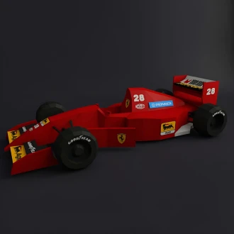 Formula 1 Ferrari Papercraft, PDF Template, DIY 3d Model, FanArt, Paper Sculpture, Low Poly, Pepakura Craft, Manualidad