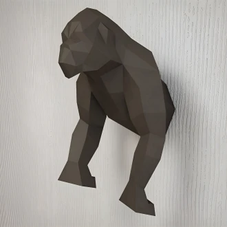 Papercraft 3D Gorilla, Origami paper craft, Paper sculpture 3D puzzle, DIY kit home decor, papercraft PDF animal template, Low poly pepakura