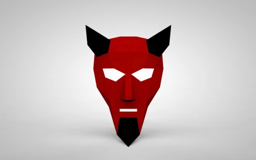 Papercraft Devil Mask: Lowpoly Costume (PDF Template)