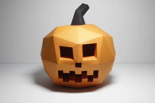 3D Papercraft Pumpkin Template: DIY Halloween Decor (PDF)
