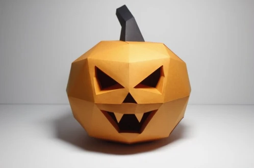 Lowpoly Papercraft Halloween Pumpkin: DIY Party Decor (PDF)