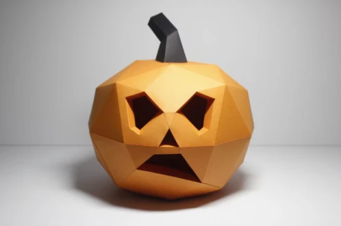 Lowpoly Halloween Pumpkin Papercraft: DIY Party Decor (PDF)