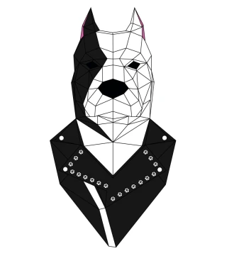 DIY Brutal Pitbull Papercraft Template Low Poly 3D Dog Model Instant Download PDF