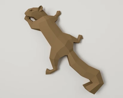 DIY Squirrel Papercraft Template Low Poly 3D Animal Sculpture Home Decor Instant Download PDF
