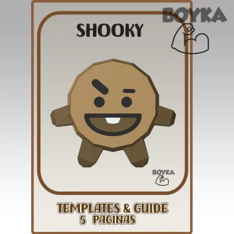 Shooky BTS21 - LINE FRIENDS Low Poly Papercraft Templates Gift DIY Decoration BOYKA