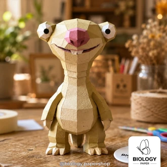 Sid Ice Age Low Poly Papercraft Template Pepakura PDF DIY Handmade