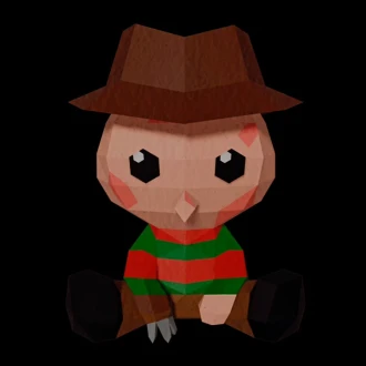 Freddy Krueger Papercraft PDF Template - A Nightmare on Elm Street Low Poly 3D Model - DIY Horror Decor - Instant Download
