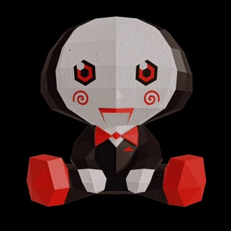 Billy The Puppet Papercraft PDF Template - Jigsaw Saw Low Poly 3D Paper Model - DIY Horror Movie Decor - Digital Download