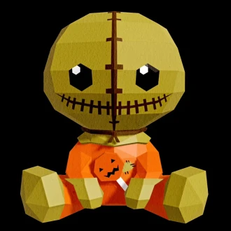 Sam Trick 'r Treat Papercraft PDF Template - Low Poly 3D Horror Model - Halloween Film Decor - Instant Digital Download