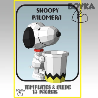 Snoopy Popcorn Pot - One Piece Low Poly Papercraft Templates Gift DIY Decoration BOYKA