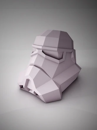 Star Wars Stormtrooper Bust 3D Decor Low poly Papercraft, DIY, PDF