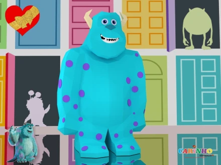 Sulley Monsters, Inc. Low Poly Papercraft