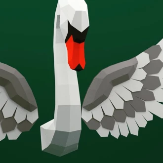 Swan Wall Papercraft Template - Low Poly, Pepakura PDF, DIY Handmade, Home Decoration, Creative Gifts