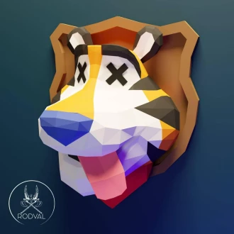 TONY THE TIGER, Papercraft, Template, DIY, Paper, Low Poly, Festival, 3D Model, Pdf Low Poply