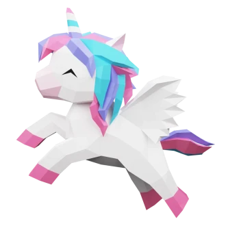 Unicorn papercraft PDF , low poly 3d papercraft unicorn DIY origami decoration pepakura template